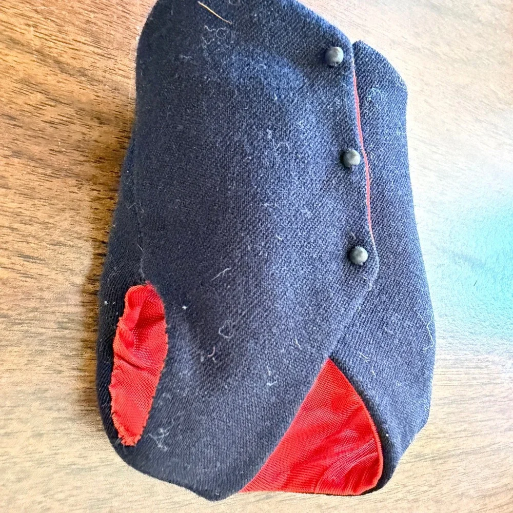 Vintage Mattel Ken Doll Navy Blue Vest Red Satin Lining Metal Snaps 1960s